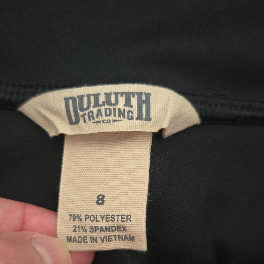Duluth Trading Co Size 8 Wide Waist Band Black Stretchy Pencil Skirt - Picture 6 of 10